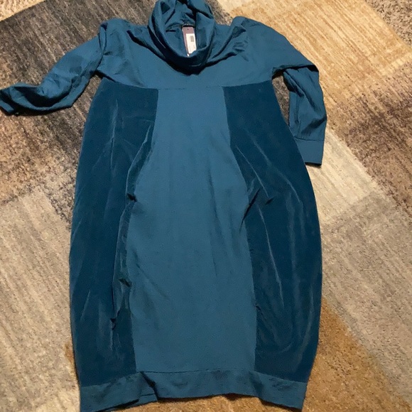 Made in Italy Cowl Neck Dress Teal Sz L//XL New!! - Picture 5 of 9